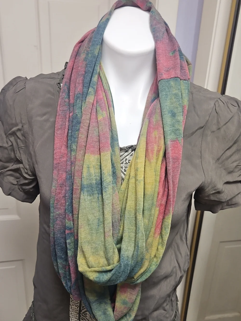 Hand Dyed Beautiful Multicolor Lightweight Infinity Scarf
